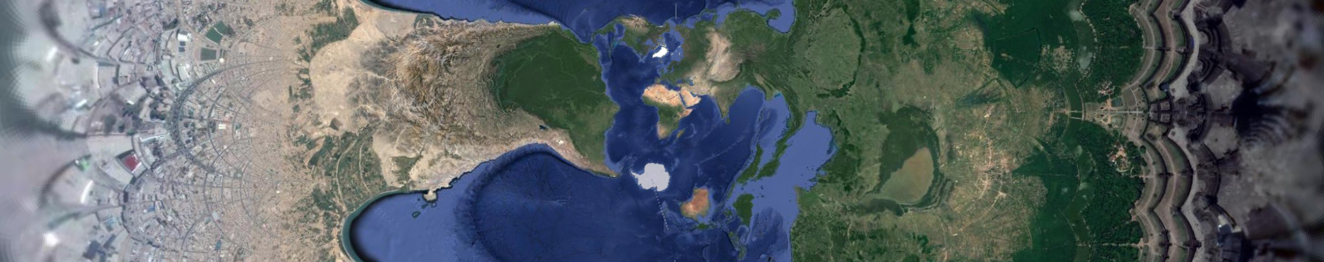 Angkor Wat Antipodal Projection